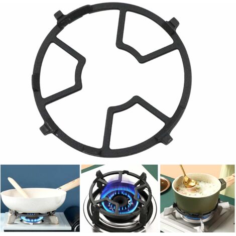 BEBUSINGOTO Plaques Cuisinière Gaz Support Anneau - 17.6cm Rond étagère Casserole En Fonte, Quatre/Cinq Griffes Cuisson D'adaptation, Plat Pour Cuisine Cafetière Four Wok Petit Pot. 1 Pièce Le Noir (1/5)