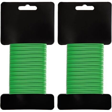 BEBUSINGOTO Fil de jardin 2,5 mm, 2 pièces x 10 m, fil torsadé flexible recouvert de plastique pour plantes (1/4)