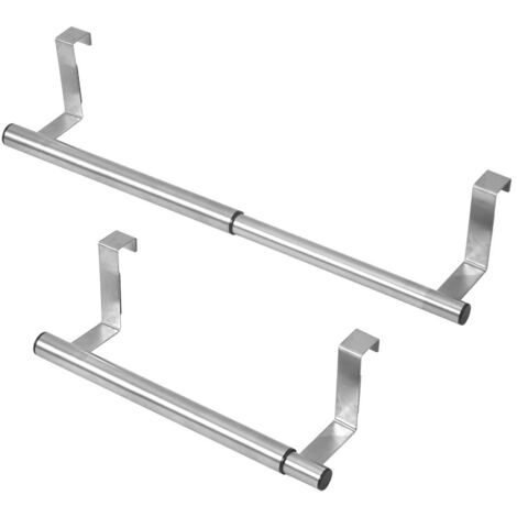 BEBUSINGOTO Porte-Serviettes Porte-Torchons Suspendu aux Portes des Placards, Séchoir 1 Barre Extensible en INOX, 24.8-40.4x8x7cm, Accessoire Cuisine et Salle de Bain sans Perçage (1/5)