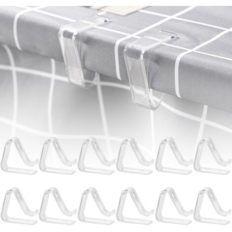 BEBUSINGOTO 12 Pièces Pince Nappe Exterieur Transparente Pince Nappe Table Epaisse pour Tableau d'Épaisseur de 20-35MM, Mariage Fête Pique-Nique Jardin Pinces Nappe de Table Exterieur (1/5)