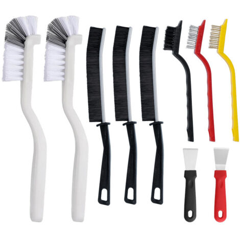 BEBUSINGOTO 1 ensemble 10 Pièces Brosse de Nettoyage des Interstices, Brosse Nettoyage pour Cuisinière, Brosse Joint Carrelage, Grattoirs, Brosse a Joint Poils Durs pour Cuisine, Salle de Bain, Rainu (1/5)