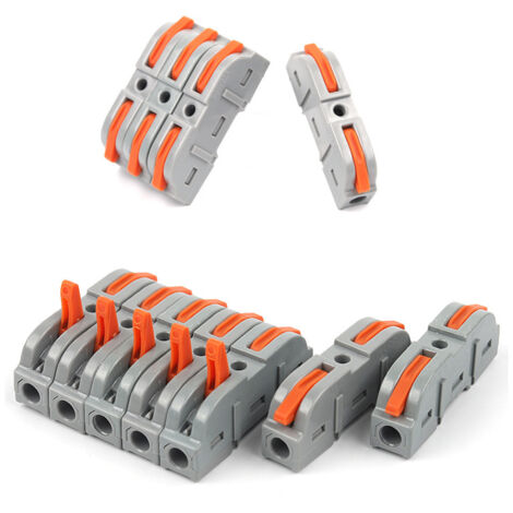 BEBUSINGOTO Connecteurs Electriques Rapide avec Levier, Bornes de Connexion Automatique, domino electrique,1-Fil 2-Entrées et Peut être Librement Combiné,Compact Borne connexion électrique (1/5)