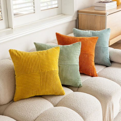 BEBUSINGOTO Lot de 4 housses de coussin décoratives pour canapé, fauteuil, lit et jardin, 45 x 45 cm, Style 8. (1/5)