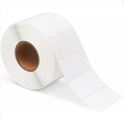 BEBUSINGOTO Etiquettes Adhésives, 1 Rouleaux 1000 Étiquettes Blanches Unies Autocollantes, 6030mm Étiquettes Auto Adhésives pour Imprimer Les Adresses de Courrier Mailing, Étiquette de Prix