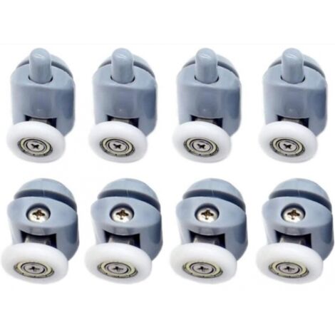 BEBUSINGOTO Roulettes pour Porte de Douche 8 pièces Galets de porte de douche Roulette Porte Coulissante Douche Roulettes Cabine de Douche pour Porte Douche Salle de Bain 23mm (1/5)