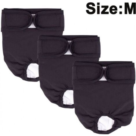 BEBUSINGOTO Lot de 3 Couches lavables et réutilisables pour chien, culotte menstruelle pour chien, couches hygiéniques très absorbantes, culotte menstruelle anti-harcèlement pour animaux (1/5)