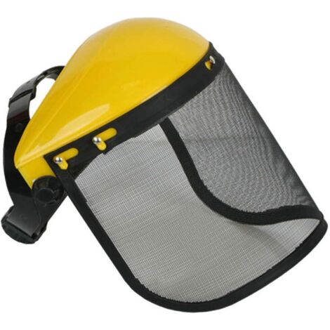 BEBUSINGOTO Casque de sécurité avec visière intégrale en maille pour débroussaillage et abattage - Protection forestière et agricole (1/4)