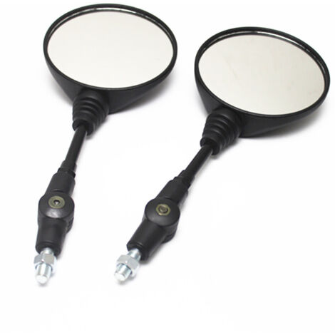 BEBUSINGOTO 1 Paire Rétroviseur Rond Pliable pour Moto Universel, Rétroviseur Moto en Alliage d'aluminium avec Guidon Pliable et Anneau de Montage, Noir