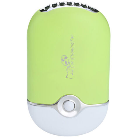 BEBUSINGOTO Sèche-cheveux portable - Vert, batterie Li-ion Mini ventilateur intégré de bureau Ventilateur de climatiseur rechargeable USB (1/3)