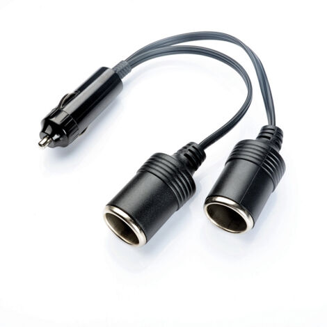 BEBUSINGOTO Allume Cigare Voiture Double, Prise Allume Cigare 12 Volts Chargeur de Voiture Fiche Mâle à 2 Voies Prise de Cigarette Rallonge Câble de Câble (1/5)