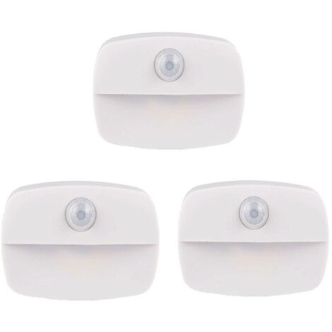 BEBUSINGOTO Lot de 3 Veilleuse LED Automatique ,Lampe de Nuit Murale avec Détecteur de Mouvement autocollante,Veilleuse Murale pour Salle de Bains,Chambre,Garage et Couloir(Blanc Chaud) (1/5)