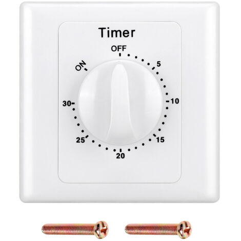 BEBUSINGOTO AC 220 V Interrupteur Minuterie Pompe Haute Performance Commande Électronique Compte à Rebours Mécanique Socket Time Switch-30min (1/5)