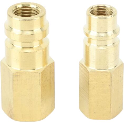 BEBUSINGOTO Connecteur de Climatiseur R134A, Rapide Coupleur Connecteur Pression Adaptateur, Adaptateur en Laiton, Vanne de Charge réfrigérant Connecteurs Rapides AC pour Système Réfrigérant AC R134A (1/5)