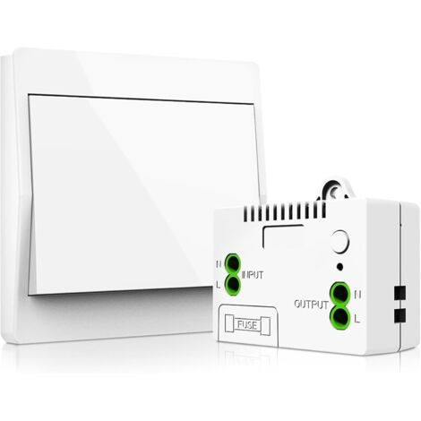 BEBUSINGOTO Interrupteur Sans Fil, Interrupteur D'éclairage Sans Fil, 433.92mhz Interrupteur De Sécurité De L'émetteur Rf Et 10a Contrôleur De Récepteur, Interrupteur Mural Auto Alimenté Avec Fusible (1/5)