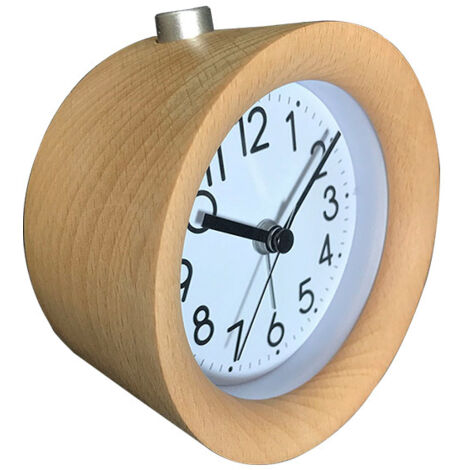BEBUSINGOTO Réveil Matin avec Mode Snooze Nano Réveil Bois sans Tic-Tac Réveil Analogique à Aiguilles Classique Veilleuse Alimenté par Pile (1/4)