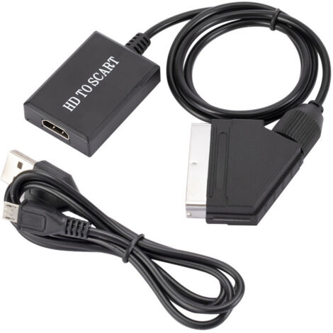 BEBUSINGOTO Convertisseur hdmi vers péritel adaptateur audio vidéo hd 1080p pour hdmi vers péritel Sky Box Stb (1/5)