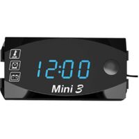 BEBUSINGOTO Compteur Moto Digital - Compteur Moto Universel, 6V-30V Moto Horloge Électronique Thermomètre Voltmètre IP67 Étanche À La Poussière Étanche Montre LED