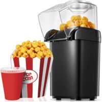 BEBUSINGOTO Machine à pop-corn électrique améliorée de 1200 W, pop-corn rapide en 2 minutes, pop-corn à air chaud