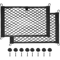 BEBUSINGOTO Lot de 2 grandes poches en filet pour ranger des filets élastiques 25 x 45 cm avec 8 vis de fixation pour camions, camping-cars, bateaux
