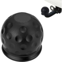 BEBUSINGOTO 1 Pièces Cache Boule Attelage,Protection Boule Attelage,Cache Boule Attelage Voiture,Protection Boule Attelage Voiture,pour Remorques,Voitures,Camions,Camping-Cars,Noir(Ø 50mm)