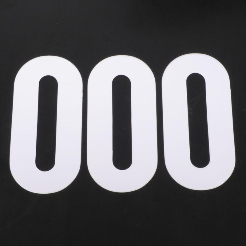 Lot de 3 stickers autocollant numéro course coloris blanc chiffre
