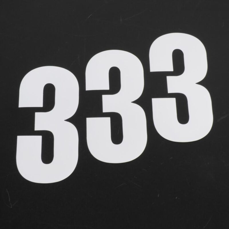 Autocollants lot stickers numéro course chiffre 3 trois blanc