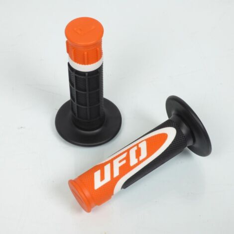 Paire poignée orange et noire UFO AXIOM pour moto cross enduro (1/2)