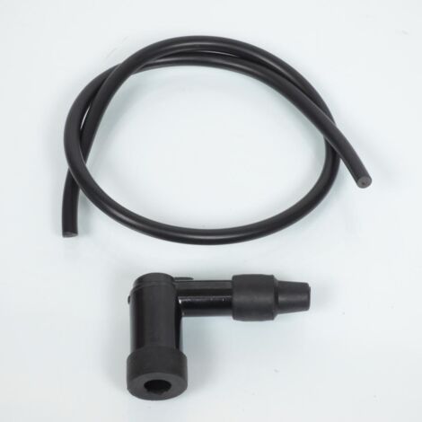 Kit antiparasite + fil de bougie noir Ø7mm L50cm 90° sans olive (1/5)