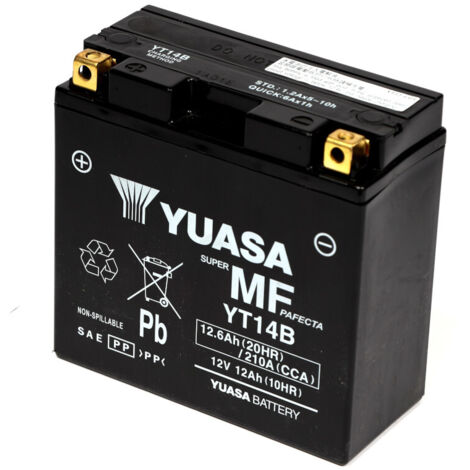 Batterie YT14B SLA AGM - Sans Entretien - Prête à l'emploi. (1/2)