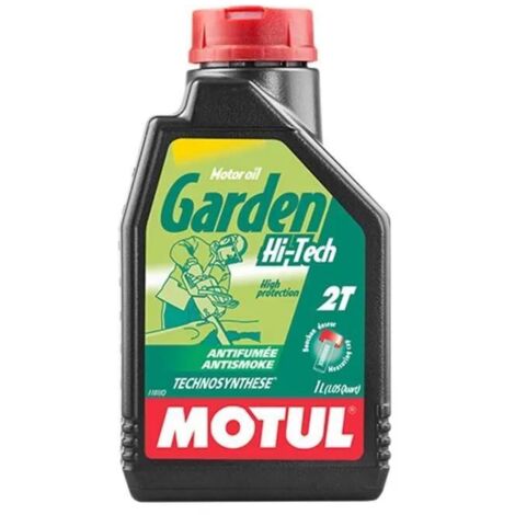 Hyundai – Huile 2 temps Motul Garden Hi Tech 1L – Anti fumée – Lubrification optimale pour tondeuses et débroussailleuses – Combustion efficace