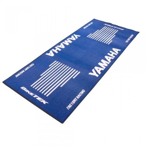 Tapis environnemental Biketek Garage Mat bleu blanc pour moto
