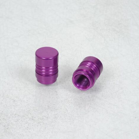 Paire de bouchon de valve anodisé Violet 3AS Racing pour moto (1/3)