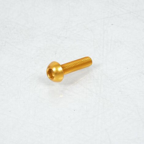 Vis Dôme BTR 5mm M6 pas 100 25mm annodisé Or 3AS Racing pour moto (1/2)
