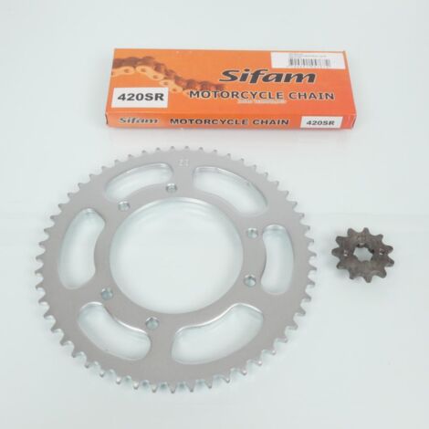 Kit chaîne Sifam pour Moto Derbi 50 Senda 2000 à 2005 11X53 pas (1/2)