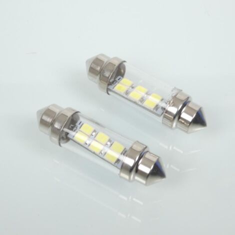 Ampoule LED blanche 12V type navette T11x39 SV8.5 RMS pour moto (1/3)