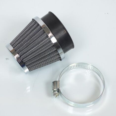 Cornet filtre à air conique chromé Ø55 pour moto vintage old (1/3)