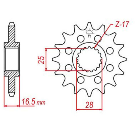 Pignon KTM - 525 - 17 Dents - Similaire JTF1904 - Made in Germany (1/2)