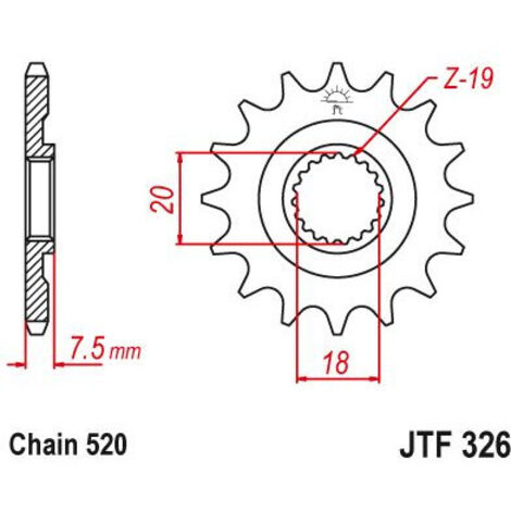 Pignon TT Lightweight Honda - 520 - 13 Dents - Similaire JTF326 - Made in Germany (1/2)