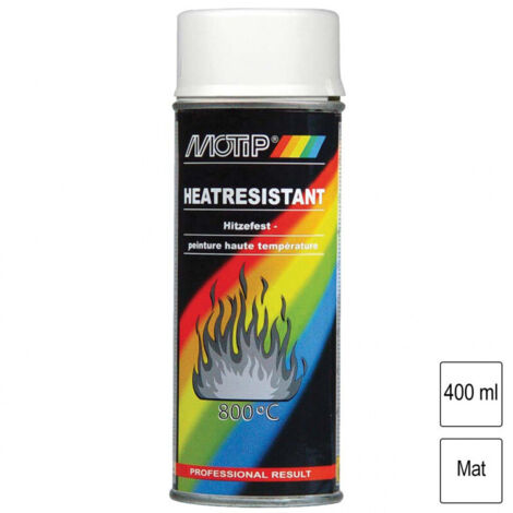 PEINTURE HAUTE TEMPERATURE 800°C BLANCHE AEROSOL 400ML MOTIP