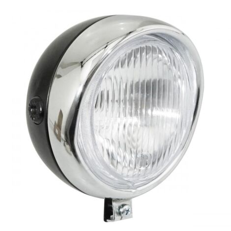 Phare avant rond Guia Ø135mm pour mobylette MBK 51 noir avec