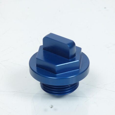 Bouchon de remplissage huile moteur Mad anodisé bleu pour moto (1/2)
