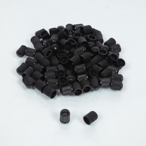100 Bouchon de valve standard plastique noir pour moto voiture (1/2)