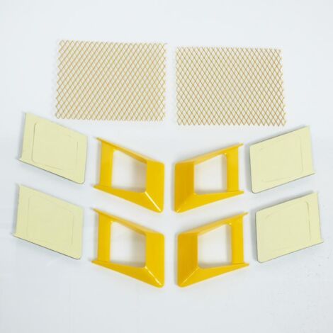 Lot 4 prises d'air autocollantes coloris jaune tuning avec grille (1/4)