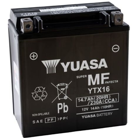 Batterie Ytx16 SLA AGM - Sans Entretien - Prête à l'emploi. (1/4)