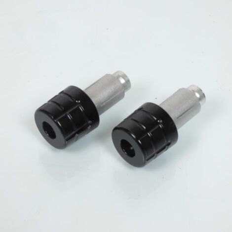 Paire d'embout de guidon noir type grenade pour de moto diamètre (1/3)