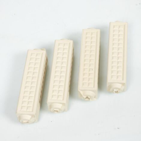 Jeu de 4 patins de pédales éclair blanc crème pour mobylette (1/2)