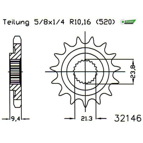 Pignon TT Lightweight Suzuki - 520 - 13 Dents - Made in Germany (1/2)