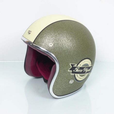 Casque jet Torx Wyatt Famous matt glitter Kaki taille XS pour