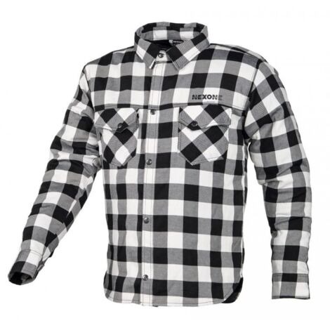 Chemise ville textile pour moto scooter homme Nexone noir blanc