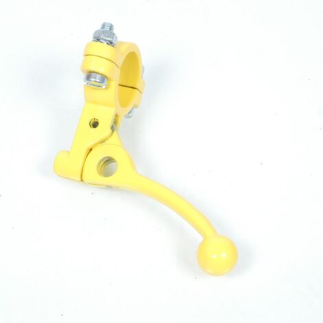 Levier de starter ou décompresseur en métal jaune pour mobylette (1/2)